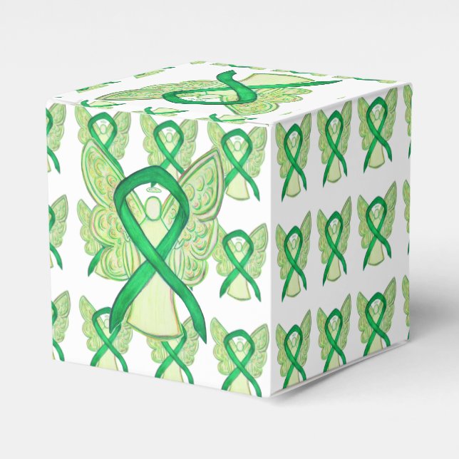 Gastgeschenk für das Green Awareness Ribbon Angel Geschenkschachtel (Vorderseite)