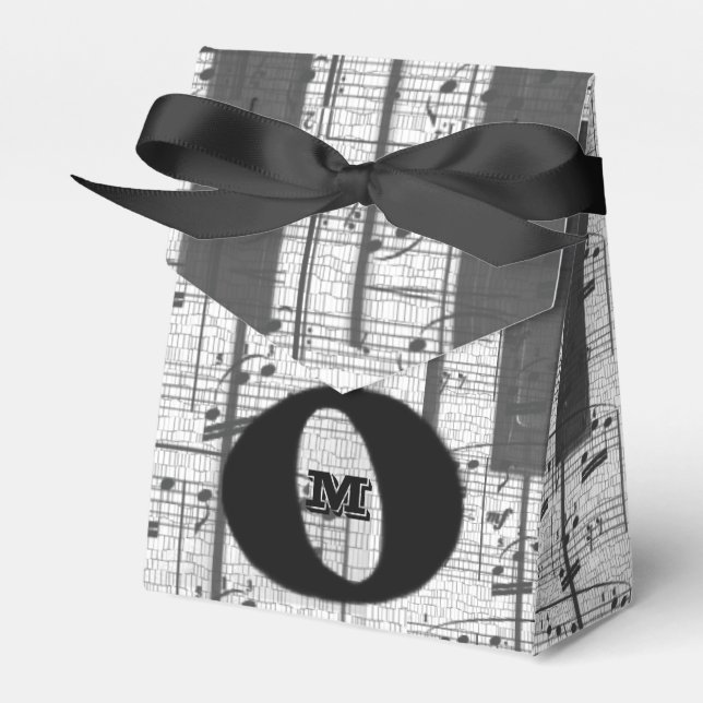 Gastgeschenk für Monogramm-Musiknoten Geschenkschachtel (Vorderseite)