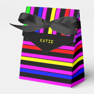 Gastgeschenk für personalisierte Neonstreifen Geschenkschachtel