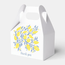 Gastgeschenk Hochzeit aus Blauem und Gelbem Zitron Geschenkschachtel