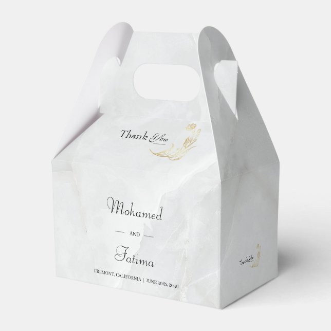 Gastgeschenk Hochzeit aus elegantem Marmor Geschenkschachtel (Vorderseite)