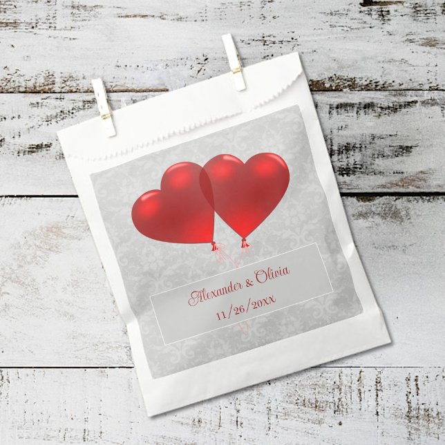 Gastgeschenk Hochzeit Bag Geschenktütchen (Red Heart Balloons Wedding Favor Bags)
