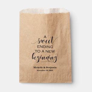 Gastgeschenk Hochzeit Bag - Sweet End to New Begar Geschenktütchen