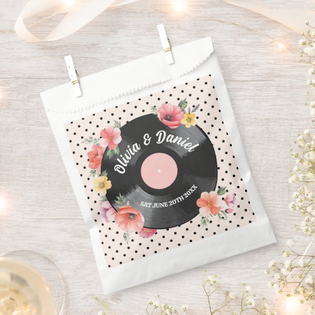 Gastgeschenk Hochzeit Bags Music Record Floral der Geschenktütchen (Ausgeschnitten)
