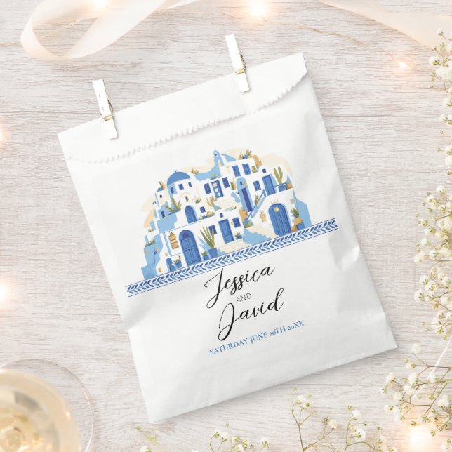 Gastgeschenk Hochzeit Bags Santorini Griechenland  Geschenktütchen (Ausgeschnitten)