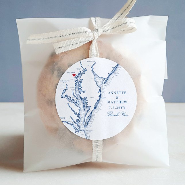 Gastgeschenk Hochzeit Baltimore Maryland Runder Aufkleber (These Baltimore, Maryland wedding favor sticker labels are perfect for your destination wedding.)