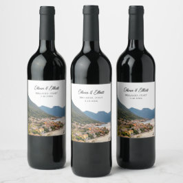 Gastgeschenk Hochzeit Bellagio Italien Personalisi Weinetikett