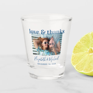 Gastgeschenk Hochzeit Blue Liebe dank Foto Custom  Schnapsglas