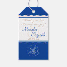 Gastgeschenk Hochzeit | Blue Sand Dollar Beach Wed Geschenkanhänger