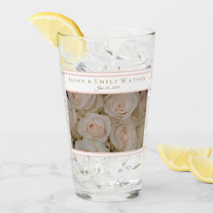 Gastgeschenk Hochzeit Blush Pink Roses Glas