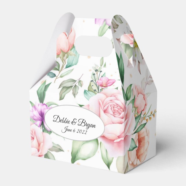 Gastgeschenk Hochzeit Box-Floral Print Fevor Box Geschenkschachtel (Vorderseite)
