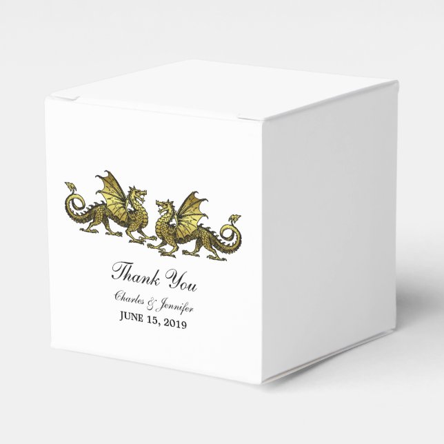 Gastgeschenk Hochzeit-Box für goldene Drachen Geschenkschachtel (Vorderseite)