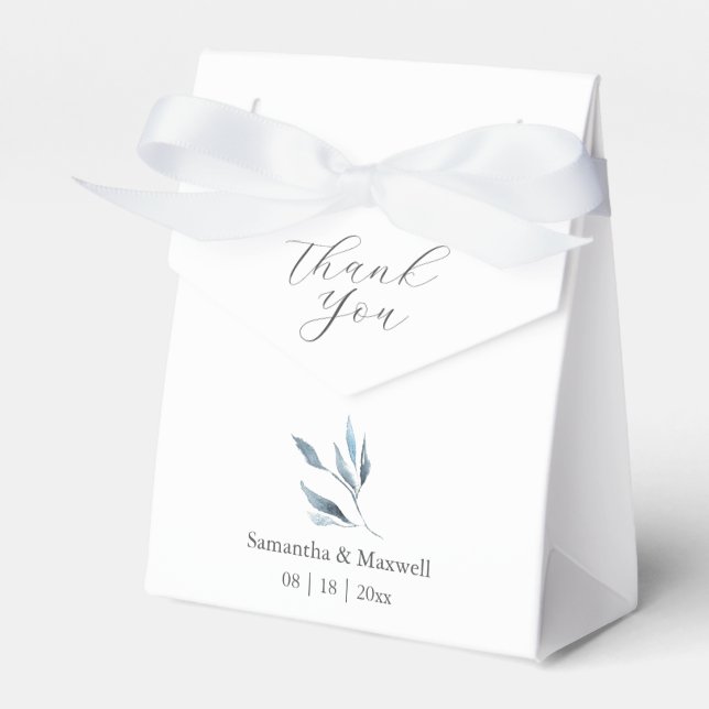 Gastgeschenk Hochzeit Boxes Dusty Blue Botanicals Geschenkschachtel (Vorderseite)