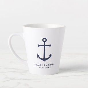 Gastgeschenk Hochzeit Cof Nautic Navy Milchtasse