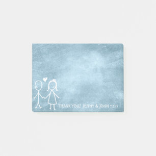Gastgeschenk Hochzeit danke Ihnen Chalkboard Blue  Post-it Klebezettel