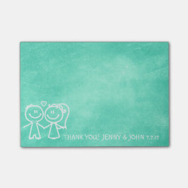 Gastgeschenk Hochzeit danke Ihnen Chalkboard Mint  Post-it Klebezettel