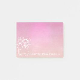 Gastgeschenk Hochzeit danke Ihnen Chalkboard Pink  Post-it Klebezettel