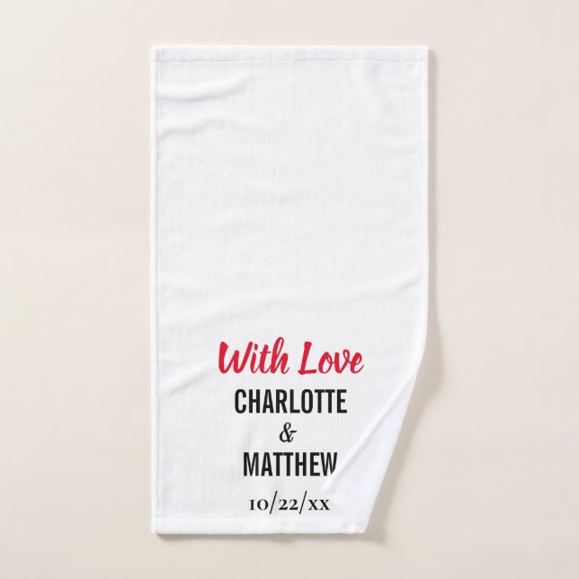 Gastgeschenk Hochzeit danke Ihnen mit Liebe Handtu Handtuch (Handtuch)