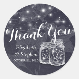 Gastgeschenk Hochzeit danke Mason Jars & String Li Runder Aufkleber