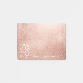 Gastgeschenk Hochzeit Danke, Pink Gold Pastell Post-it Klebezettel