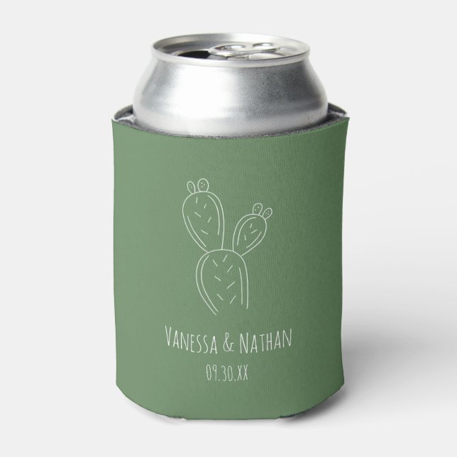Gastgeschenk Hochzeit der grünen Kaktus Dosenkühler (Kanne Vorderseite)