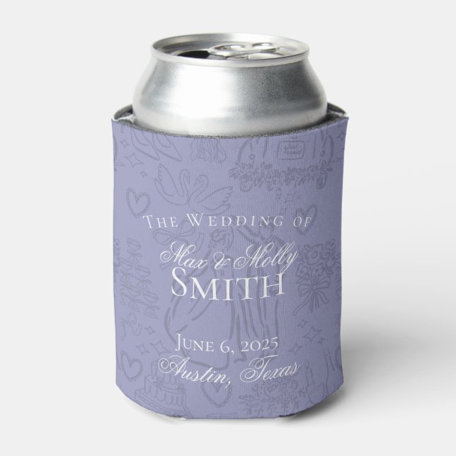 Gastgeschenk Hochzeit der klassischen Lavendelhand Dosenkühler (Kanne Vorderseite)