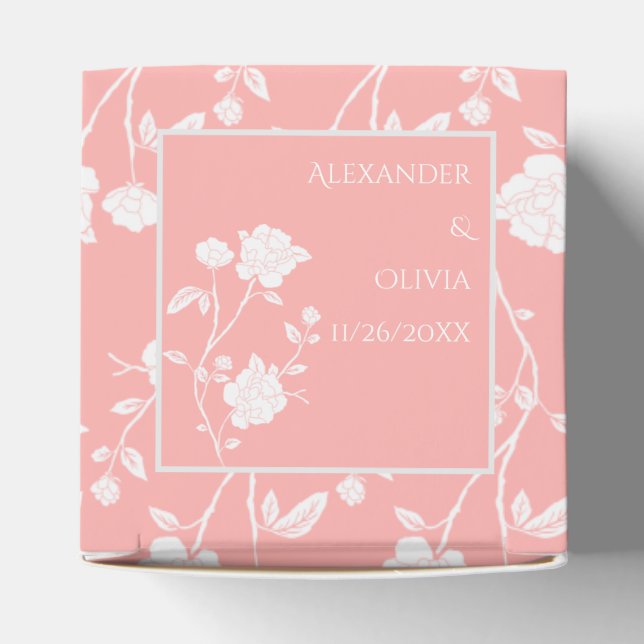 Gastgeschenk Hochzeit der Korallen-Rose Geschenkschachtel (Oben)