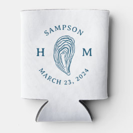 Gastgeschenk Hochzeit der Oyster-Monogramm-Küste Dosenkühler