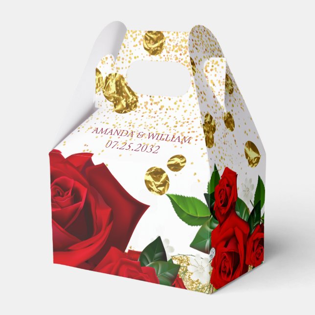 Gastgeschenk Hochzeit der rote Rose Geschenkschachtel (Vorderseite)
