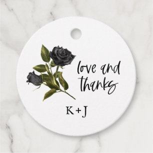 Gastgeschenk Hochzeit der schwarz-gotischen Rose Geschenkanhänger