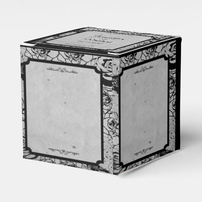 Gastgeschenk Hochzeit der schwarzen Rose Geschenkschachtel (Vorderseite)
