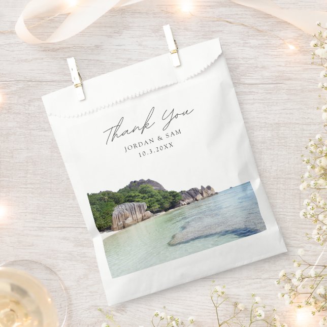Gastgeschenk Hochzeit der Seychellen Vielen Dank Geschenktütchen (Ausgeschnitten)