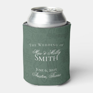 Gastgeschenk Hochzeit der Skizze mit dem grünen Bl Dosenkühler
