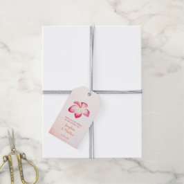 Gastgeschenk Hochzeit der Sunset Plumeria Pink Was Geschenkanhänger