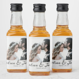 Gastgeschenk Hochzeit des personalisierten Fotos Alkoholflaschenetikett