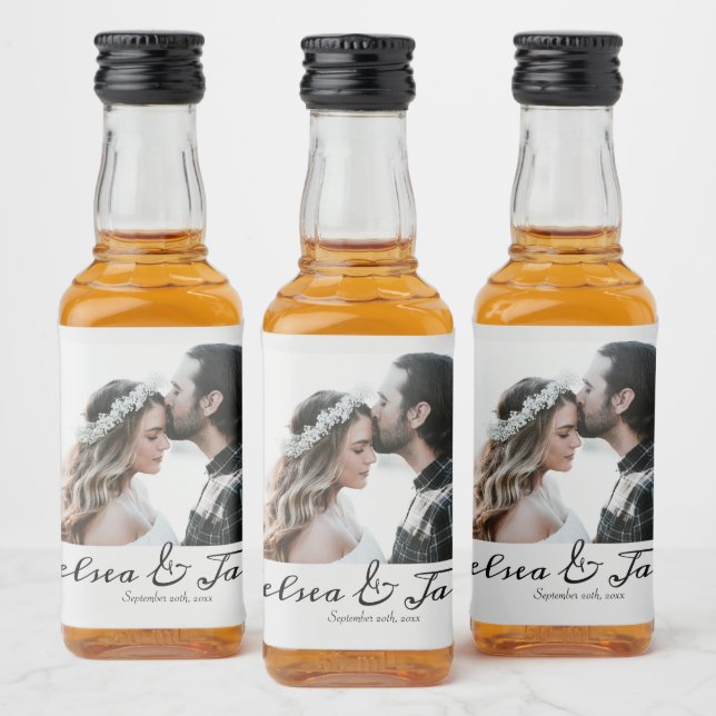Gastgeschenk Hochzeit des personalisierten Fotos Alkoholflaschenetikett (Flaschen)