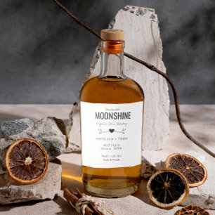 Gastgeschenk Hochzeit des selbstgebauten Mondschei Alkoholflaschenetikett