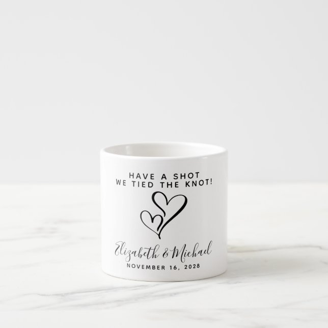 Gastgeschenk Hochzeit, die wir den Knochenknochen  Espressotasse (Vorderseite)