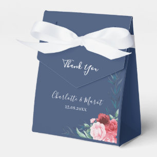 Gastgeschenk Hochzeit "Dusty Blue Blush Pink Flora Geschenkschachtel