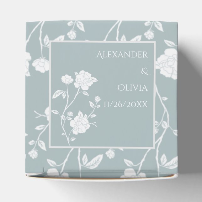 Gastgeschenk Hochzeit "Dusty Blue" Geschenkschachtel (Oben)