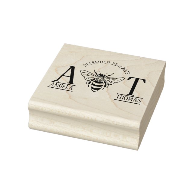 Gastgeschenk Hochzeit Einladung Pärchen Bienenmono Gummistempel (Stempel)
