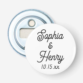 Gastgeschenk Hochzeit Elegante Script Black Typogr Flaschenöffner