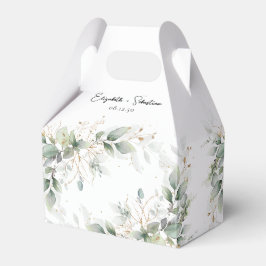Gastgeschenk Hochzeit Eukalyptus Gold Floral Green Geschenkschachtel