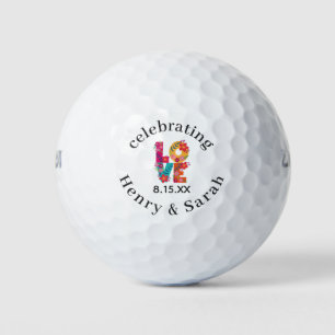 Gastgeschenk Hochzeit Farbenfrohe Liebe Golfball