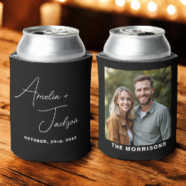 Gastgeschenk Hochzeit Foto Schwarz-weiß Modernes M Dosenkühler
