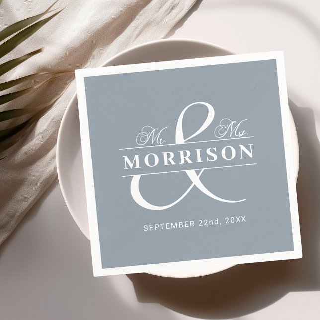 Gastgeschenk Hochzeit Frau Dusty Blue Serviette (Von Creator hochgeladen)