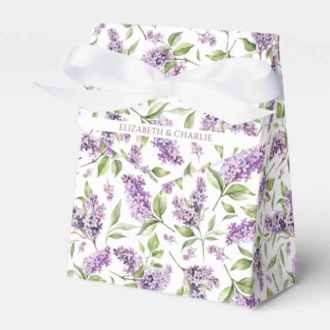 Gastgeschenk Hochzeit für lila Frühjahr-Lilacs Geschenkschachtel (Vorderseite)