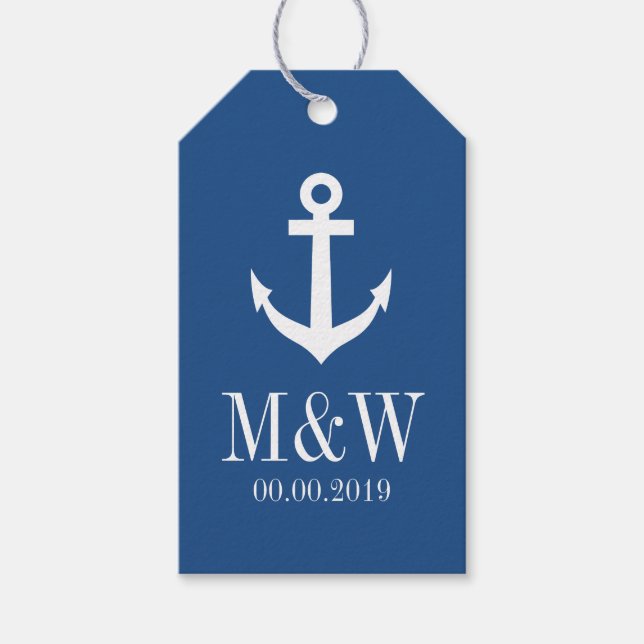 Gastgeschenk Hochzeit für nautische Anker Geschenkanhänger (Vorderseite)