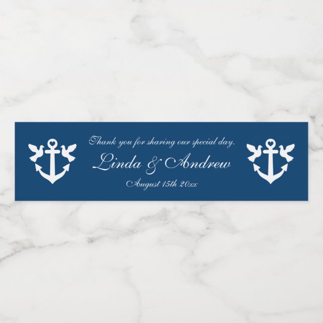 Gastgeschenk Hochzeit für nautischer Anker (Einzelnes Label)