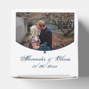 Gastgeschenk Hochzeit für Navy Blue Lilie Foto Geschenkschachtel